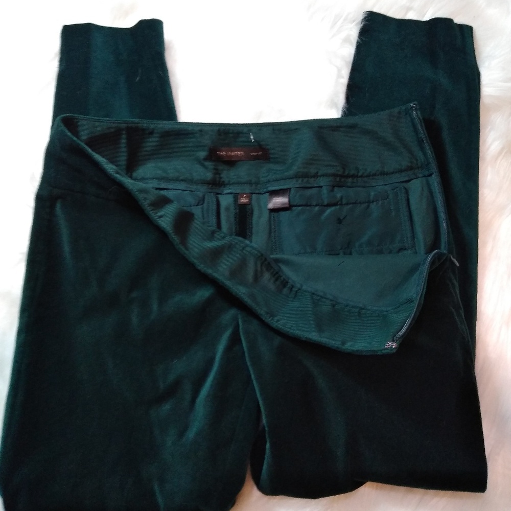 THE LIMITED Drew Green Velvet side Zip Skinny Pant